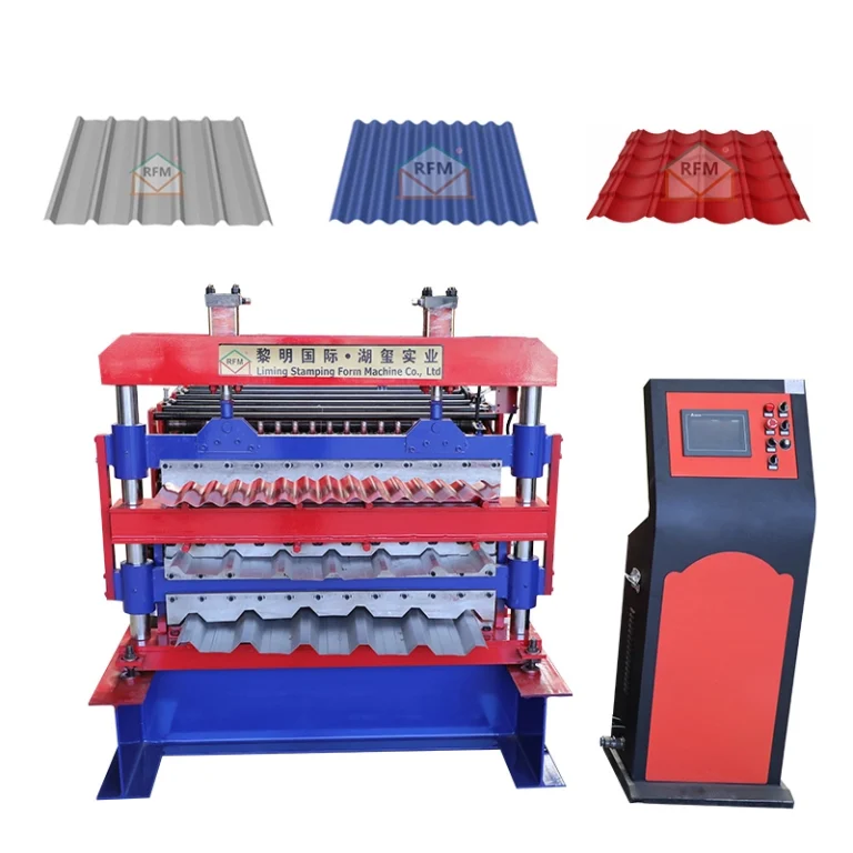 Hebei Liming Popular Custom Three Layer Zinc Roofing Sheet Making Machine 3in1