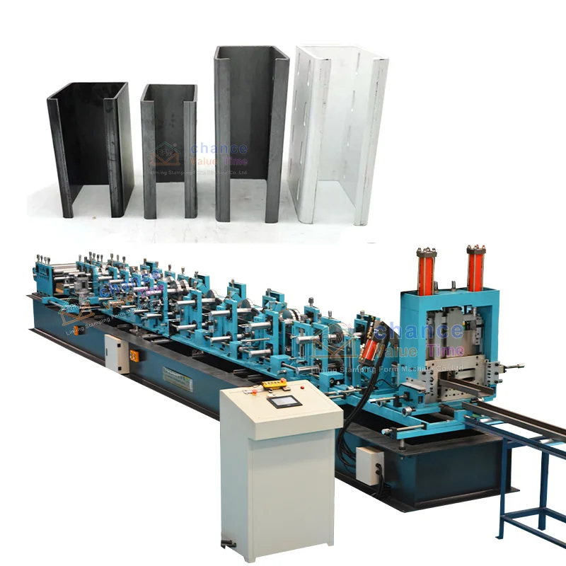 Automatic Change Size Steel Frame C Profile Purlin Forming Machine